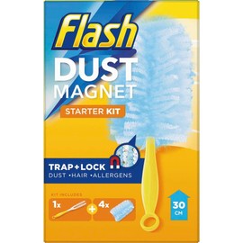 Flash Duster Dust Magnet Starter Kit With Flash Handduster Refills 5 Pack Includes cloth