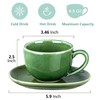vicrays 6.5 oz Cappuccino Cups with Saucers, Set of 4,