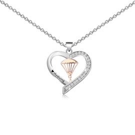 BNQL Skydiving Necklace Skydiver Gift Funny Skydiving Gift Skydiver Adventure Gift Parachute Necklace Skydiving Jewelry Necklace