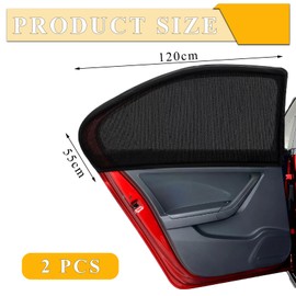 2 Pcs Car Window Shades for Baby, Car Sun Shade for Baby Covers Rear Side Window Shade Breathable Mesh Kids High Elastic for UV Rays Mosquito prevention Sun Heat