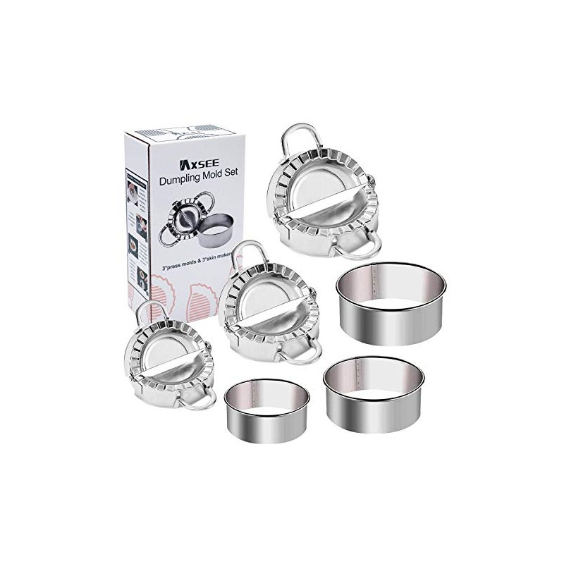 IAXSEE 6 Pieces Dumplings Maker Stainless Steel Dumpling Mold Set,