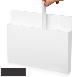 Honeydak Acrylic Straw Holder for Cabinet Magnetic Dispenser with Removable Partitions Reusable Straw Organizer Storage Space-saving for Cabinet Door Fridge Kitchen Bar(White)