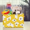 Cute Yellow Honey Bee Storage Basket Bin Geometric Honeycomb Collapsible