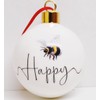 Bee Happy Bauble Fine Bone China 7 cm Gift Boxed