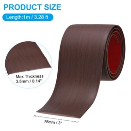 PATIKIL Self Adhesive Floor Transition Strip 3 in x 3 Ft, Vinyl Laminate Floor Flat Divider for Joining Floor Gaps Doorways Carpet Cover Floor Tiles Red Oak