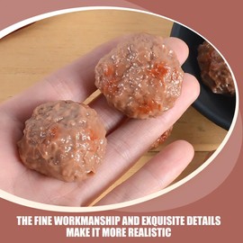 SAFIGLE 6Pcs Artificial Beef Meatballs：Fake Simulation Beef Ball Lifelike Meat PVC Artificial Lifelike Meatballs Simulation Food Props for Home Kitchen Decoration and Food Photography