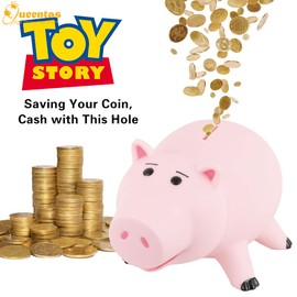 QUEENTAS Piggy Banks for Kids & Adults Hamm Toy Story Bank Money Box Plastic Savings Bank Coin Box Gift for Children's days Birthday age 3 Kid Boy Girl Daughter Son Teen(Color: Pink)