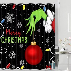 CXGTD Winter Christmas Shower Curtain, Cute Snowflake Scene Shower Curtains for Bathroom, Let it Snow Fabric Shower Curtains with Hooks, Holiday Winter Gifts for Home Decorations, 72x72 Inches