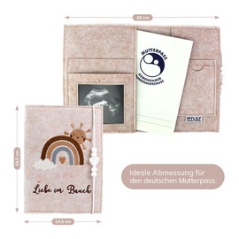 MYLILY German Maternity Log Cover | Felt Maternity Log Cover | Maternity Log Cover in Beige | Maternity Log Cover | Gift for Pregnant Girlfriend