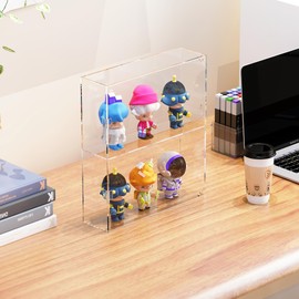 SVENJBB Acrylic Display Case Compatible with Funko POP! 4 Inch Figurines, Dustproof Display Cabinet Box for Figures and Collecibles, 2 Tiers