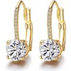 14K Gold Earrings for Women,Gold Dangle Earrings Cubic Zirconia Hoops