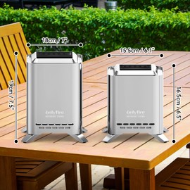 Onlyfire 2-in-1 Smokeless Fire Pit with Pot Bracket & Carry Bag, 6.5” Portable Tabletop Fireplace, Wood Burning Mini Firepit for Outdoor Camping Tailgating Patio Backyard, Sliver FP052