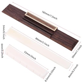 Guitar bridge acoustic, bridge guitar acoustics, guitar bridge 53 mm, acoustic guitar bone bridge nut 1 set 3 tone rosewood bridge 0026 bone saddle 0026 nut wood guitar bridge set for