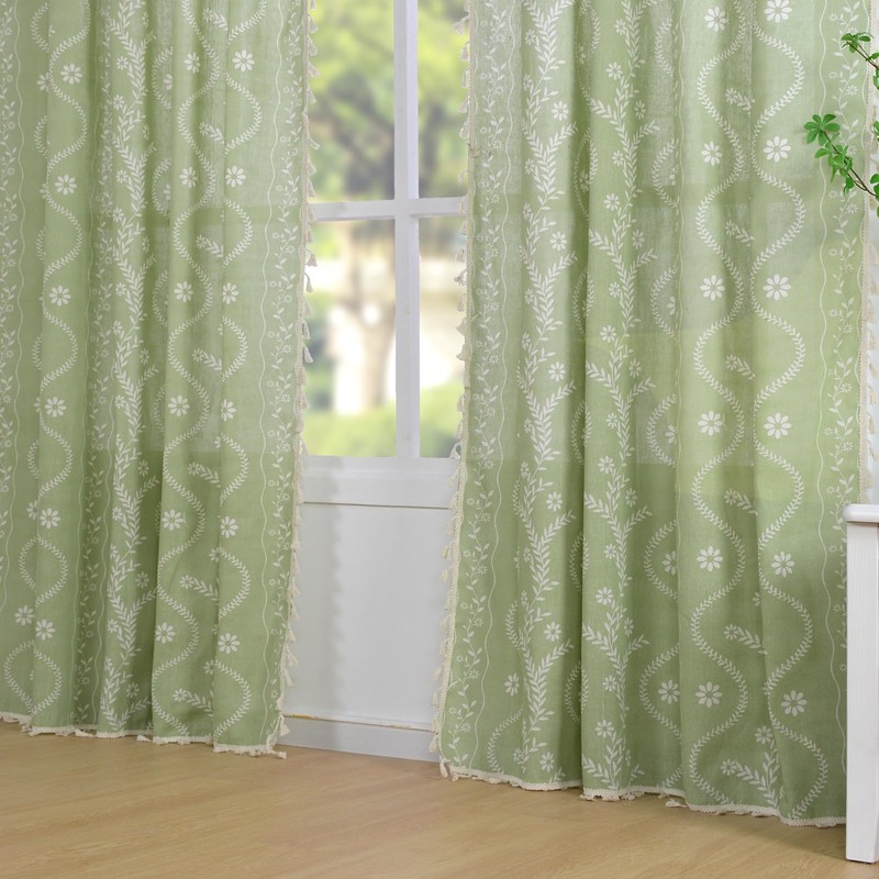 Sage Green Curtains for Living Room 96 Inches Long Linen