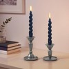 7.5 Inches Spiral Taper Candles Navy BlueTwisted Candle Dripless Unscented