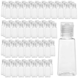 PINGEUI 120 Pcs 30ml Clear Plastic Travel Bottles, Small Transparent Bottle with Flip Cap, Flip Cap Bottles Plastic Empty Bottles for Travel, Cosmetic, Makeup Products