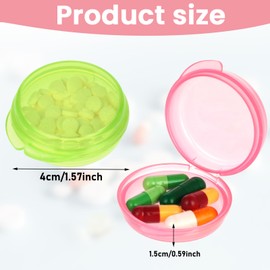 Sibba 5 Packs Small Pill Box Travel Pill Container Portable Daily Round Pill Container for Pocket Handbag Briefcase Travel Organizer Pills Medicines Cod Liver Cod Liver (Multi-Colour)