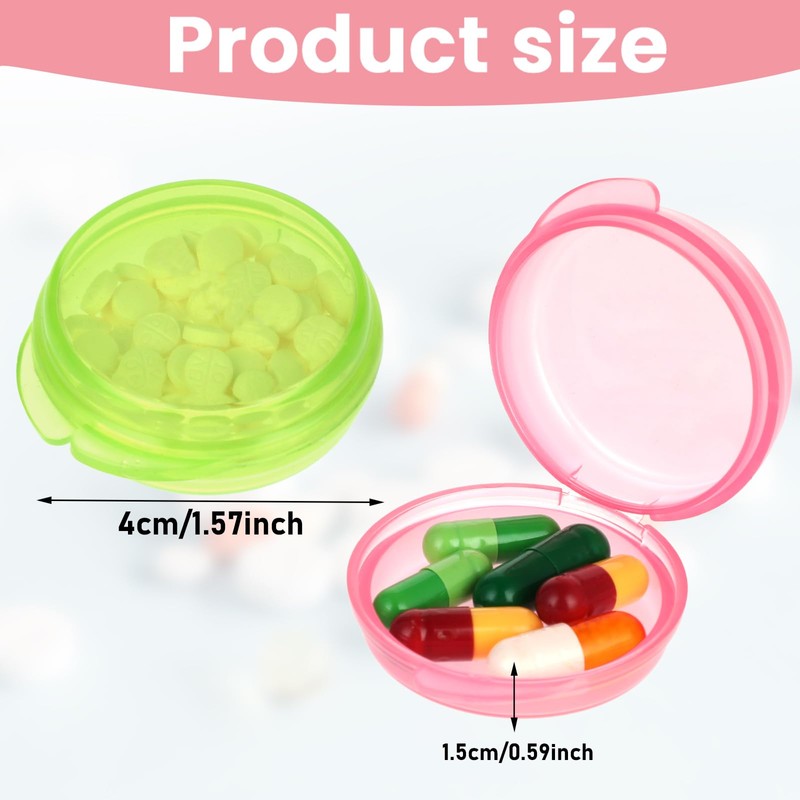Sibba 5 Packs Small Pill Box Travel Pill Container Portable