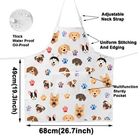 MYSOMY Dog Apron With Pockets Paw Print Dog Grooming Apron Dog Lover Apron Dog Gifts For Dog Lovers (Dog AP UK)