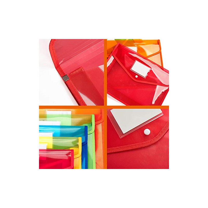 FANWU Plastic File Folder Poly Envelope Expanding File Wallet Document