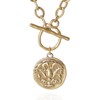 AEEVA Chunky Gold Coin Necklace for Women Silver and Gold