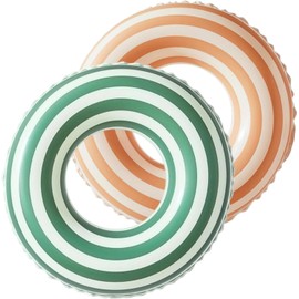 Inflatable Swimming Ring, Cartoon Water Play Ring, PVC Swimming Ring, Adult Swimming Ring, Air Mattress Swimming Ring, Inflatable Swimming Ring Tube for Summer Pool Party (Green + Orange)