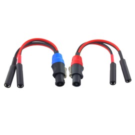 WJSTN-051 Speak-on 4-Pole to Dual RCA Break Out Splitter Cable Speakon Splitter Cable,for Speaker (Speakon to 1/4 TS)