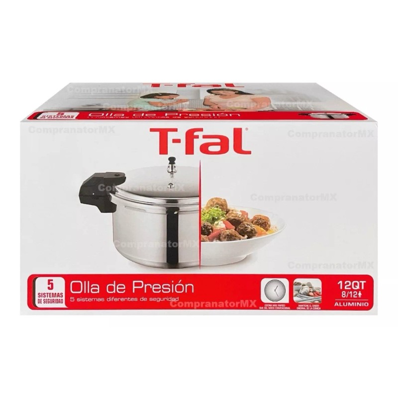 Tefal Olla Expres Presión 12 Litros Tfal Aluminio Válvula Segurida