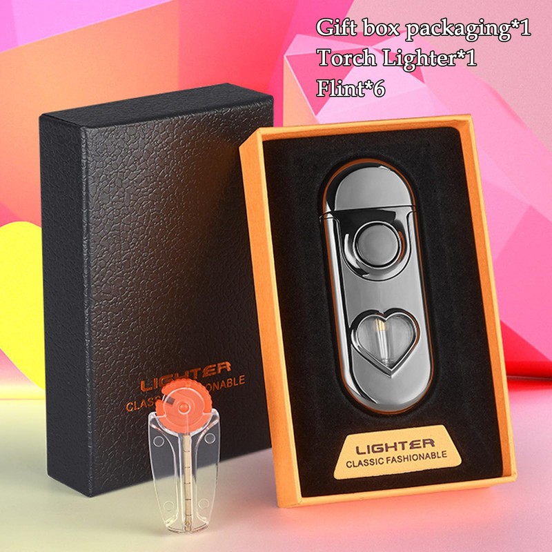 Torch Lighter, Dual Flame Butane Lighter Refillable, Windproof Adjustable Jet