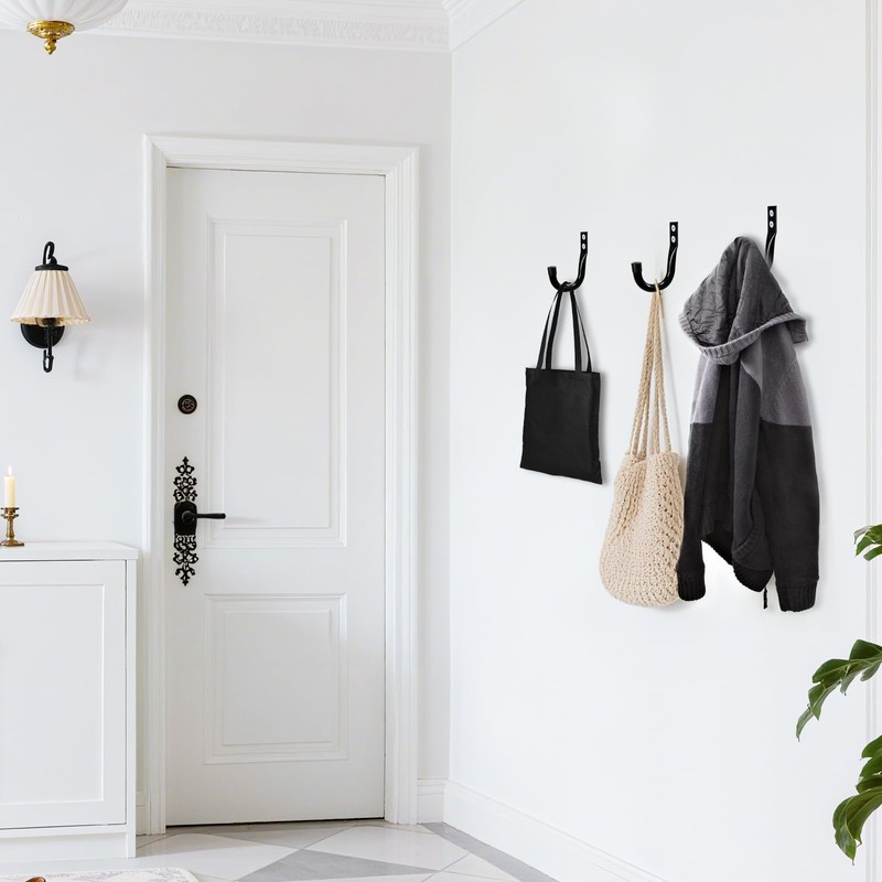 KURUI Metal Wall Hooks for Hanging Heavy Duty, 6Pcs Garage