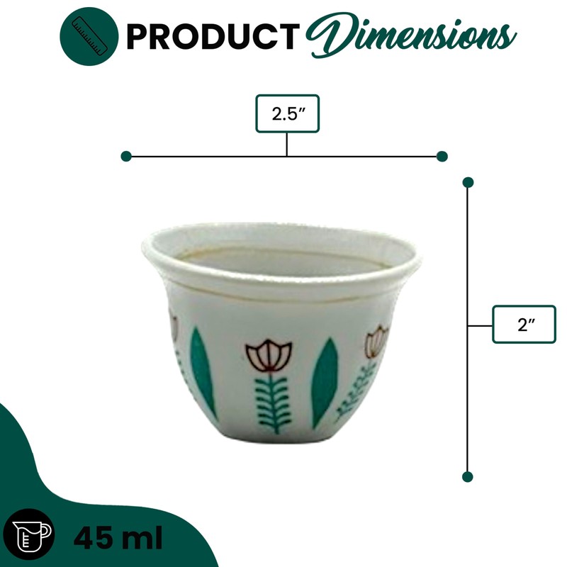 Generic Premium Porcelain Arabic Turkish Greek Coffee Cup Set 1.5