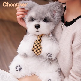 Chongker Dog Shaped Backpack, Handmade Realistic Stuffed Animals Backpack, Cute Dog Plush Bag