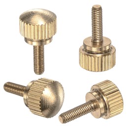 M METERXITY 4-Pack Knurled Thumb Screws, M3x10mm Solid Brass Flat Head Knobs Bolts with Shoulder Grip Fasteners for Eye Glass Screws/PC Computer, Thumbscrew Threaded Knurled Tip
