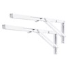 YUMORE White Folding Shelf Brackets, 20 Inch Heavy Duty L