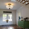 HuixuTe Modern Semi Flush Mount Ceiling Light, 3-Light Black Close