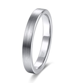 TRUMIUM 3mm Thin Tungsten Wedding Ring Band for Women Men Plain Brushed Matte Comfort Fit Size 12.5