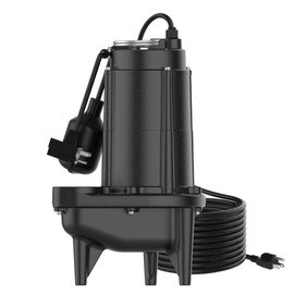 BOMGIE 1/2 HP Sewage/Effluent Pump, 6020 GPH Submersible Basement Sewer Pump with 10ft Auto Float Switch, Cast Iron Sump Ejector Pump, 2'' NPT for Sewage Basin, 115V SWU-500SE-CT