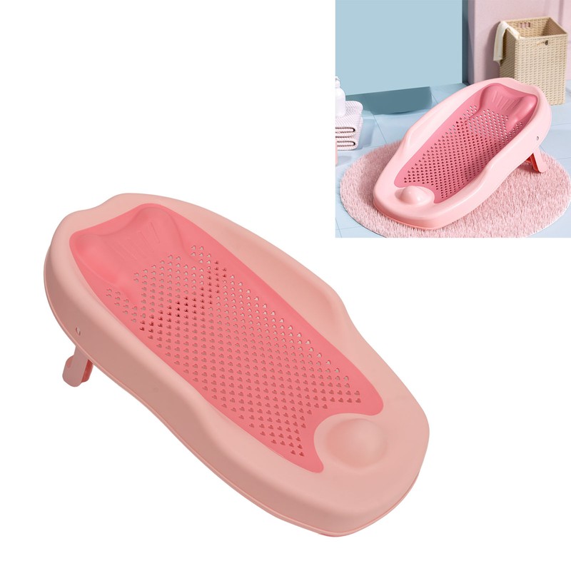 Baby Bath Support Home Foldable Ergonomic Heart Shaped Hollow Pattern