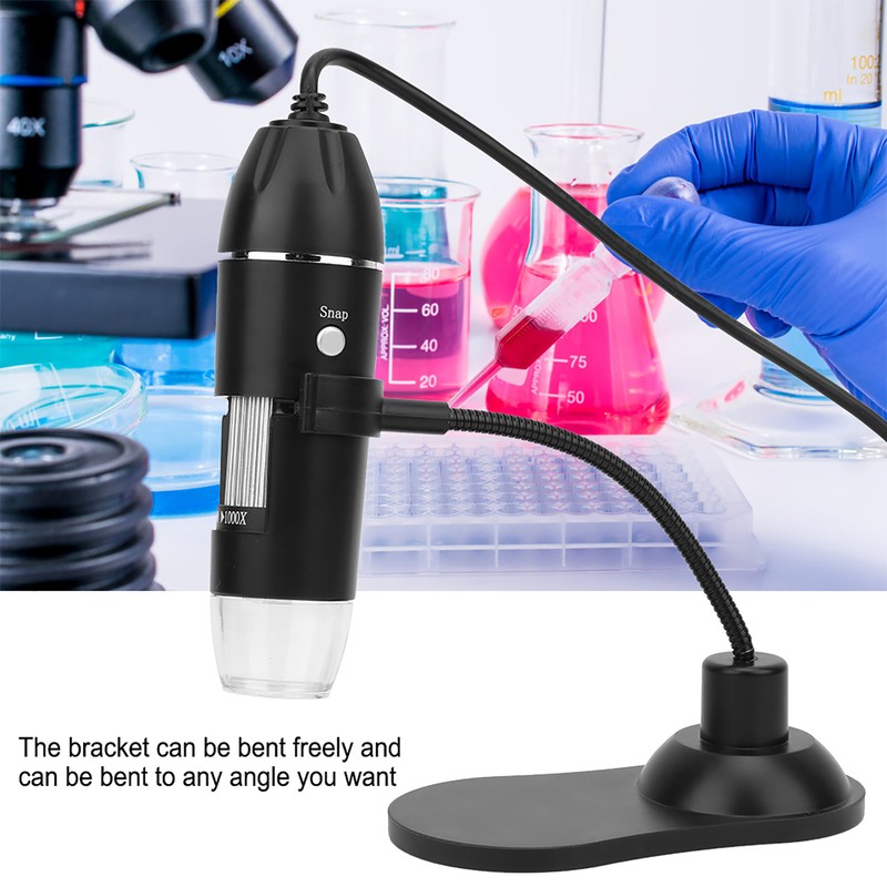 LED 50X-1000X USB Digital Microscope Electronic Microscope with Bracket
