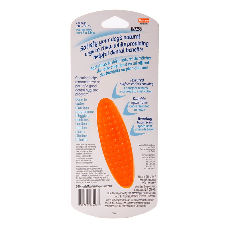 Hartz Chew 'n Clean Tuff Bone Bacon Scented Dental Dog