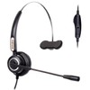 VoiceJoy Corded Headset Monaural with Noise-Canceling Mic and Volume Mute