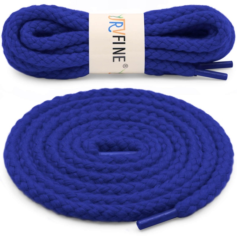 YJRVFINE Thick Round Rope Shoelaces: 47 inch Treasure Blue Chunky