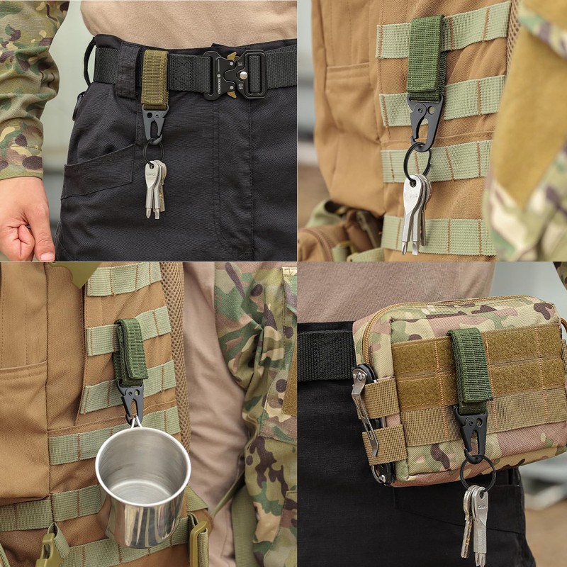 KingMoore Men's Tactical Belt Heavy Duty Webbing Belt Adjustable Military