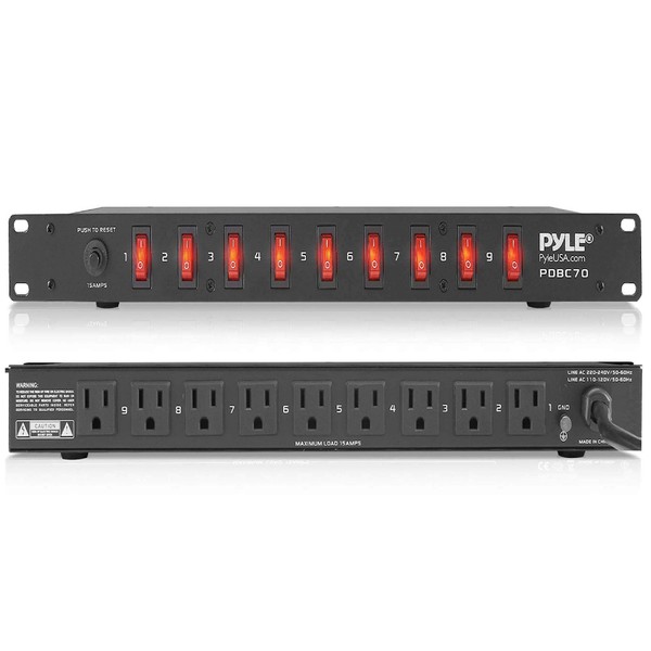 Pyle PDU Power Strip Surge Protector - 150 Joules,9 Outlet
