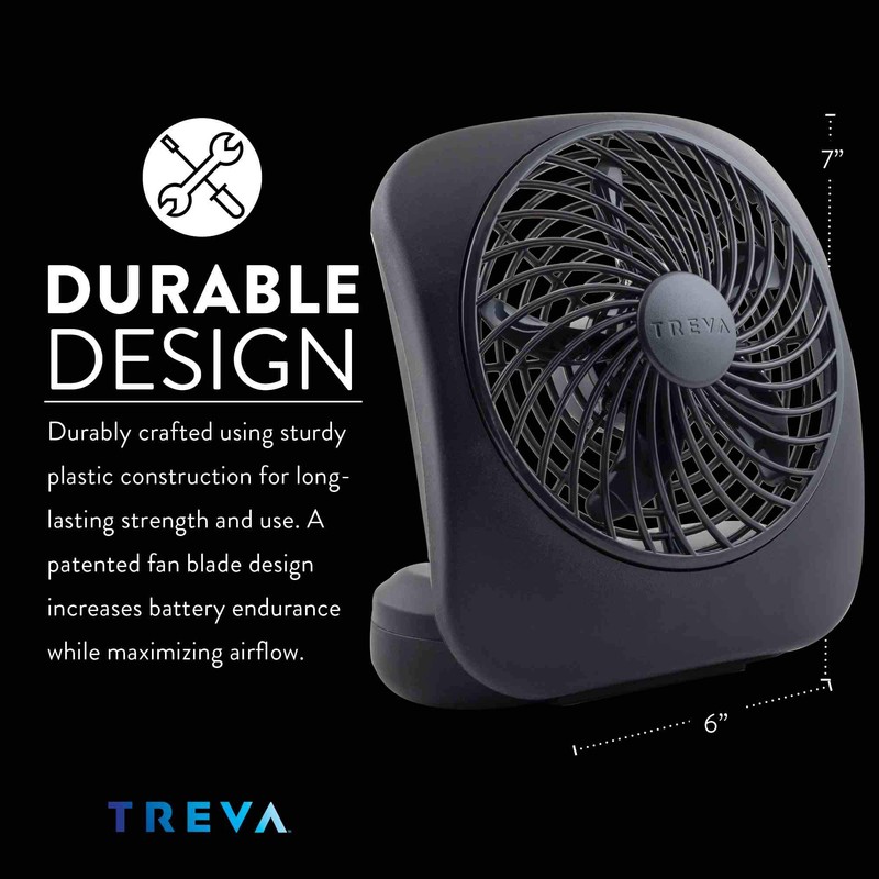Treva 5 Inch Battery Powered Fan Portable Desk Fan 2