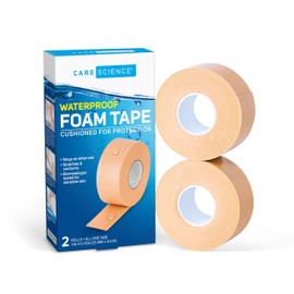 Care Science Tan Waterproof Foam Tape 2 Pack | Ideal for Medical Applications, Securing Bandages, Dressings, and Other Medical Devices
