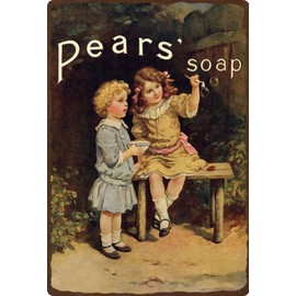 Tin Sign 20 x 30 cm Curved Pears Soap Bubbles Decorative Gift Sign