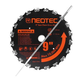 NEO-TEC Brush Cutter Blade 9” x 20T Circular Saw Blade with 1" Arbor for Trimming and Clearing Thick Weeds, Grass, and Small Trees