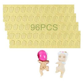 Moruiero 96PCS Adhesive Tape for Sonny Angel Looking Back, Skewed trapezoidal Adhesive Tape，Double Sided Clear Adhesive Pads Custom Fit Replacement.