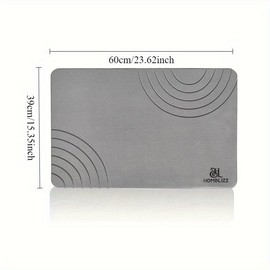 Homblizz Stone Bath Mat - Diatomaceous Earth Non-Slip Ultra Absorbing Bath Mat Stone Bath Mat for Bathroom - Modern & Unique Bathroom Decor, Shower Mat Easy-to-Clean, 24 x 16 Inches (Light Gray)